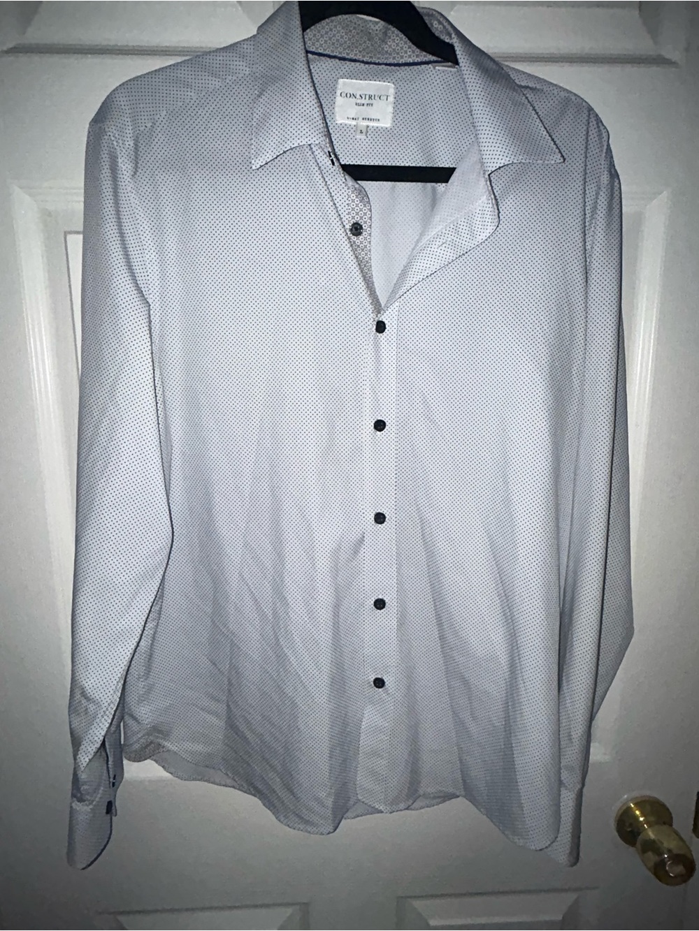 Con.Struct Mens Slim-Fit Solid Performance Stretch Cooling Comfort Dress Shirt